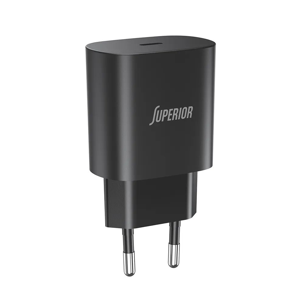 Superior brzi punjac 25W PD crni bez kabla USB-C